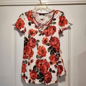TOP FASHION NEW YORK RED ROSES TOP SIZE M